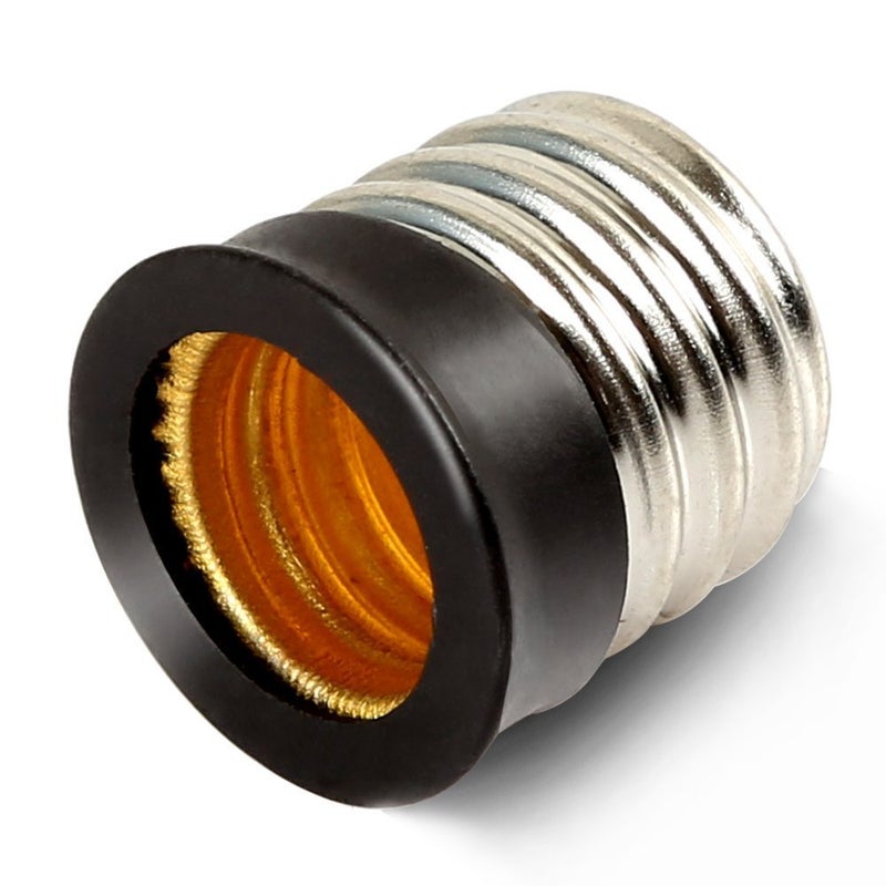 ELECTOP E17 to E12 Socket Adapter Converter,Intermediate E17 Base Convert to Candelabra E12 Base,Black Lamp Holder(5 Pack) - Image 4